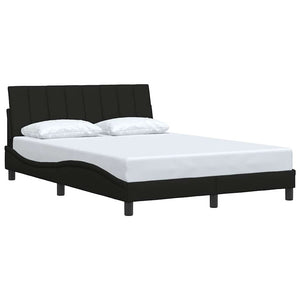 Bed Frame without Mattress "Hanko" Black 140x190 cm Fabric