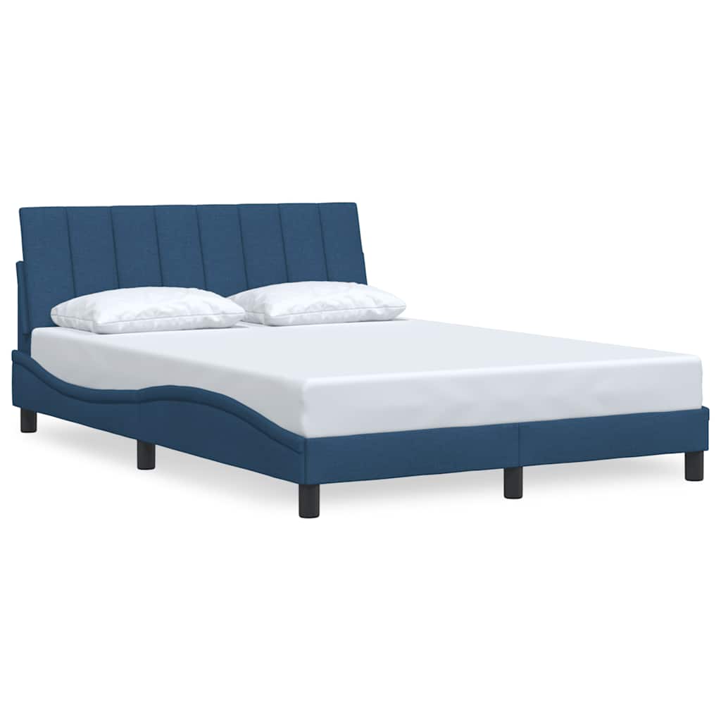 Bed Frame without Mattress "Hanko" Blue 140x190 cm Fabric