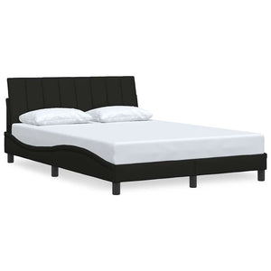 Bed Frame without Mattress "Hanko" Black 140x200 cm Fabric