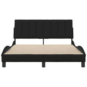 Bed Frame without Mattress "Hanko" Black 140x200 cm Fabric
