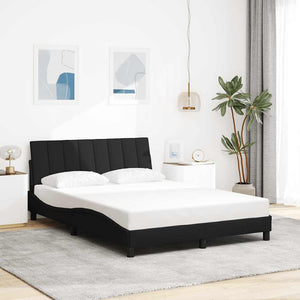 Bed Frame without Mattress "Hanko" Black 140x200 cm Fabric