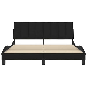 Bed Frame without Mattress "Hanko" Black 160x200 cm Fabric