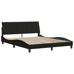 Bed Frame without Mattress "Hanko" Black 160x200 cm Fabric
