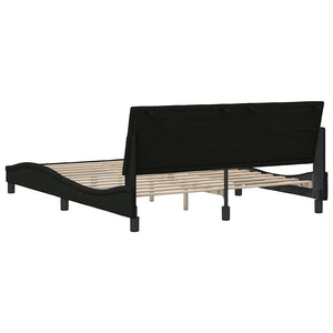 Bed Frame without Mattress "Hanko" Black 160x200 cm Fabric