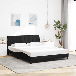 Bed Frame without Mattress "Hanko" Black 160x200 cm Fabric