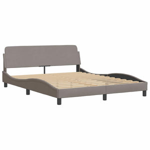 Bed Frame without Mattress "Hanko" Taupe 160x200 cm Fabric