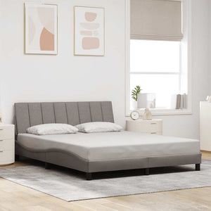 Bed Frame without Mattress "Hanko" Taupe 160x200 cm Fabric