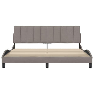 Bed Frame without Mattress "Hanko" Taupe 180x200 cm Fabric