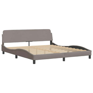 Bed Frame without Mattress "Hanko" Taupe 180x200 cm Fabric