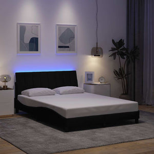 Bed Frame without Mattress "Hanko" Black 120x200cm Fabric