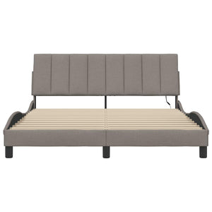 Bed Frame without Mattress "Hanko" Taupe 160x200cm Fabric