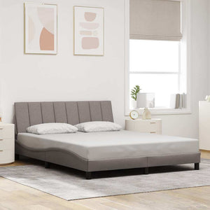 Bed Frame without Mattress "Hanko" Taupe 160x200cm Fabric