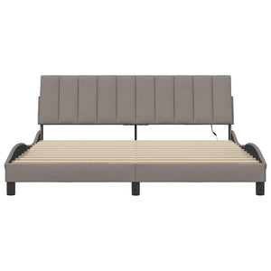 Bed Frame without Mattress "Hanko" Taupe 180x200cm Fabric