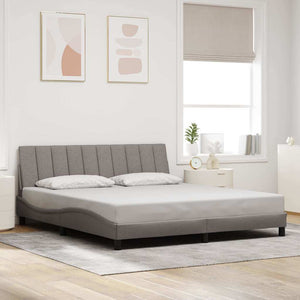 Bed Frame without Mattress "Hanko" Taupe 180x200cm Fabric