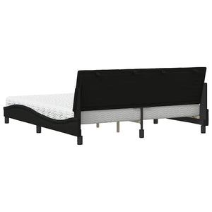 Bed with Mattress "Hanko" Black 180x200 cm Fabric