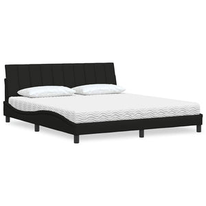 Bed with Mattress "Hanko" Black 180x200 cm Fabric