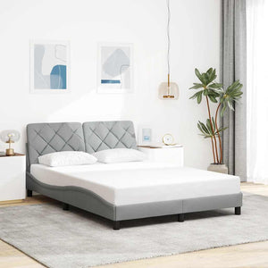 Bed Frame without Mattress Light Grey 120x200 cm Fabric