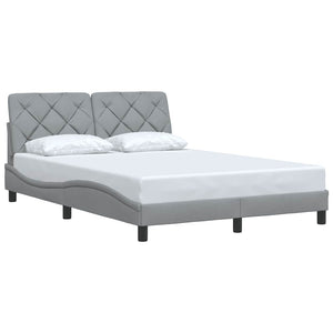 Bed Frame without Mattress Light Grey 140x190 cm Fabric