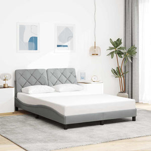 Bed Frame without Mattress Light Grey 140x190 cm Fabric