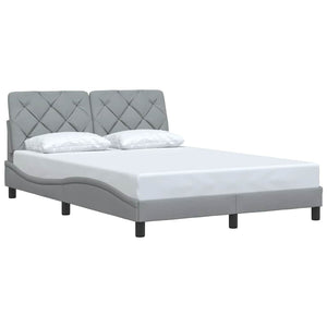 Bed Frame without Mattress Light Grey 140x200 cm Fabric