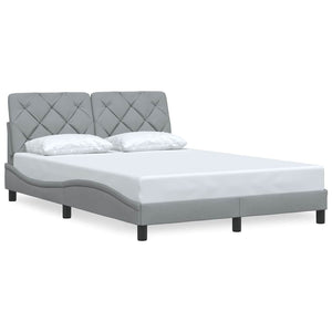 Bed Frame without Mattress Light Grey 140x200 cm Fabric