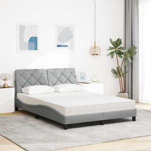 Bed with Mattress Light Grey 120x200 cm Fabric