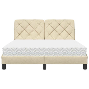 Bed with Mattress Cream 120x200 cm Fabric