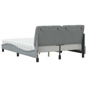 Bed with Mattress Light Grey 140x190 cm Fabric