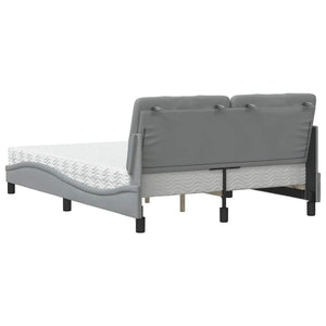 Bed with Mattress Light Grey 140x200 cm Fabric