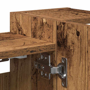 Spegelskåp för badrum åldrat trä 80x20,5x64 cm konstruerat trä