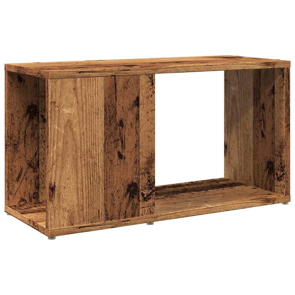 TV-bänk åldrat trä 60x24x32 cm konstruerat trä
