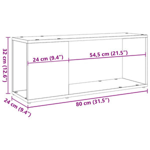 TV-bänk hantverksmässig ek 80x24x32cm konstruerat trä