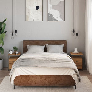 Sängbord 2 st artisan ek 34x35,5x50 cm konstruerat trä