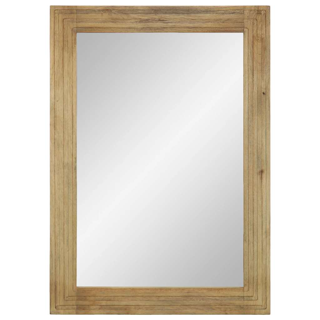 Badrumsspegel brun 50x70x2,5 cm massivt trä mango
