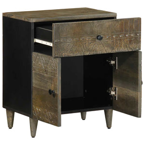 Sängbord ljusgrått 50x33x60 cm massivt trä mango