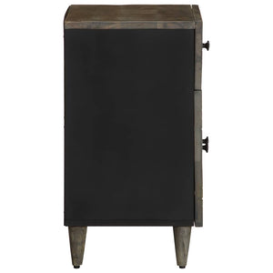 Sängbord ljusgrått 50x33x60 cm massivt trä mango