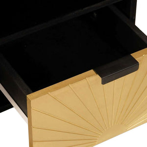 TV-skåp Svart och Guld 100 x 33 x 46 cm Konstruerat trä