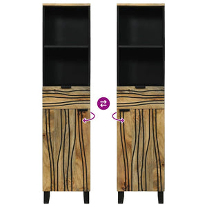 Badrumsskåp med handfat Brun 38 x 33 x 160 cm Konstruerat trä