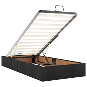 Ottoman sängram utan madrass svart 90x200 cm tyg