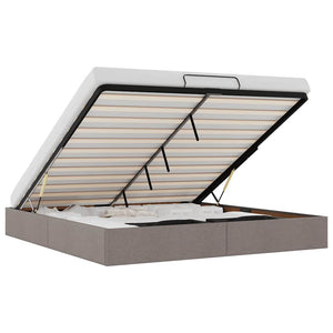 Ottoman sängram utan madrass taupe 160x200 cm tyg