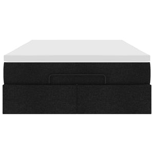 Ottoman sängram med madrass svart 120x200 cm tyg