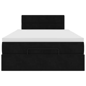 Ottoman sängram med madrass svart 120x200 cm sammet