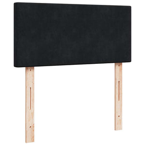 Ottoman sängram med madrasser svart 200x200 cm sammet