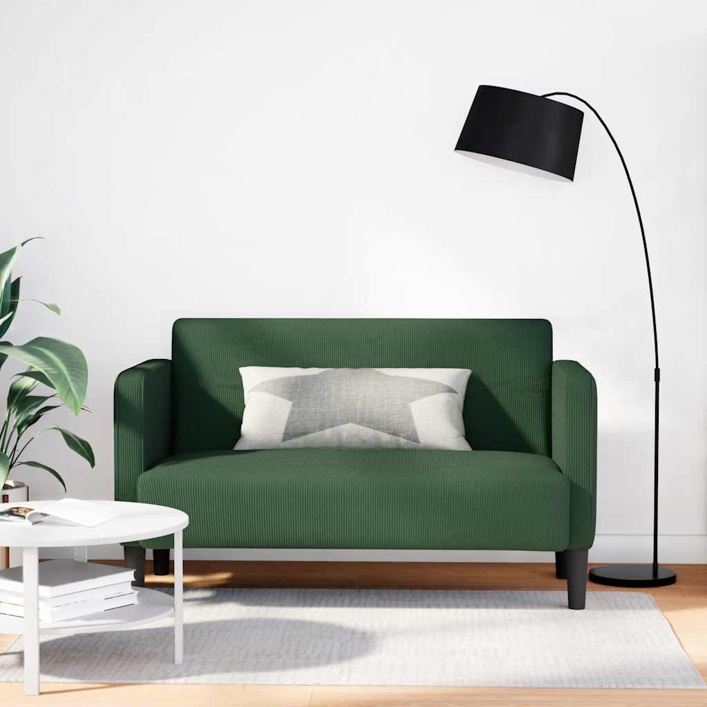 Loveseat soffa mörkgrön 109 cm manchestertyg