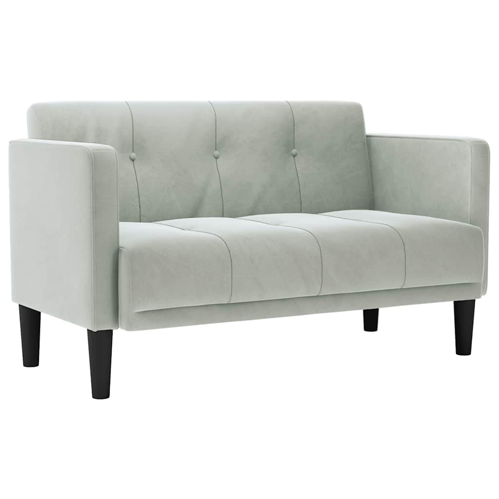 Loveseat soffa ljusgrå 111 cm sammet