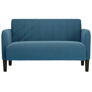 Loveseat soffa blå 109 cm sammet