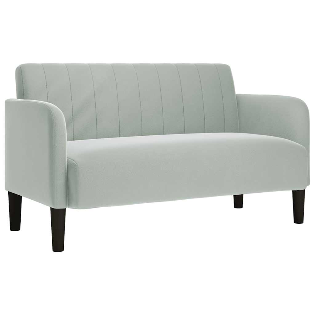 Loveseat soffa ljusgrå 109 cm sammet