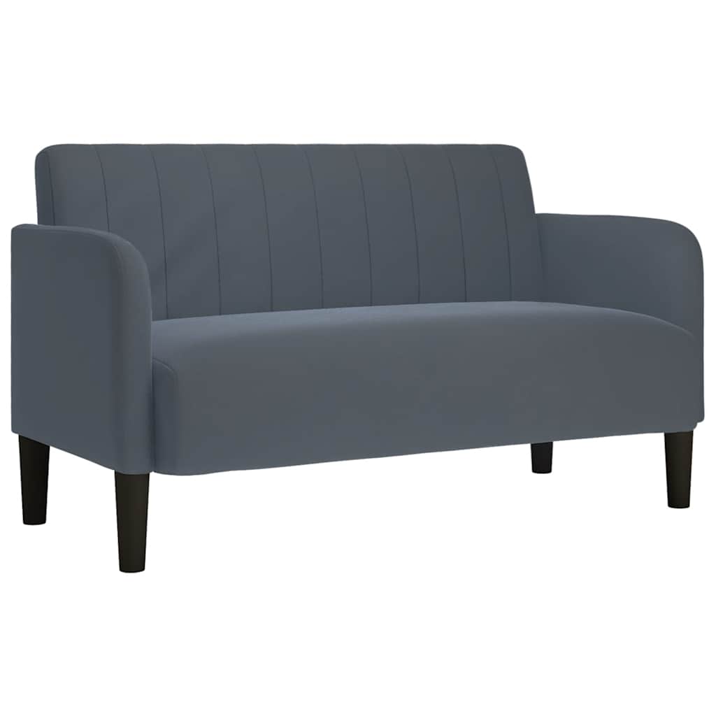 Loveseat soffa mörkgrå 109 cm sammet