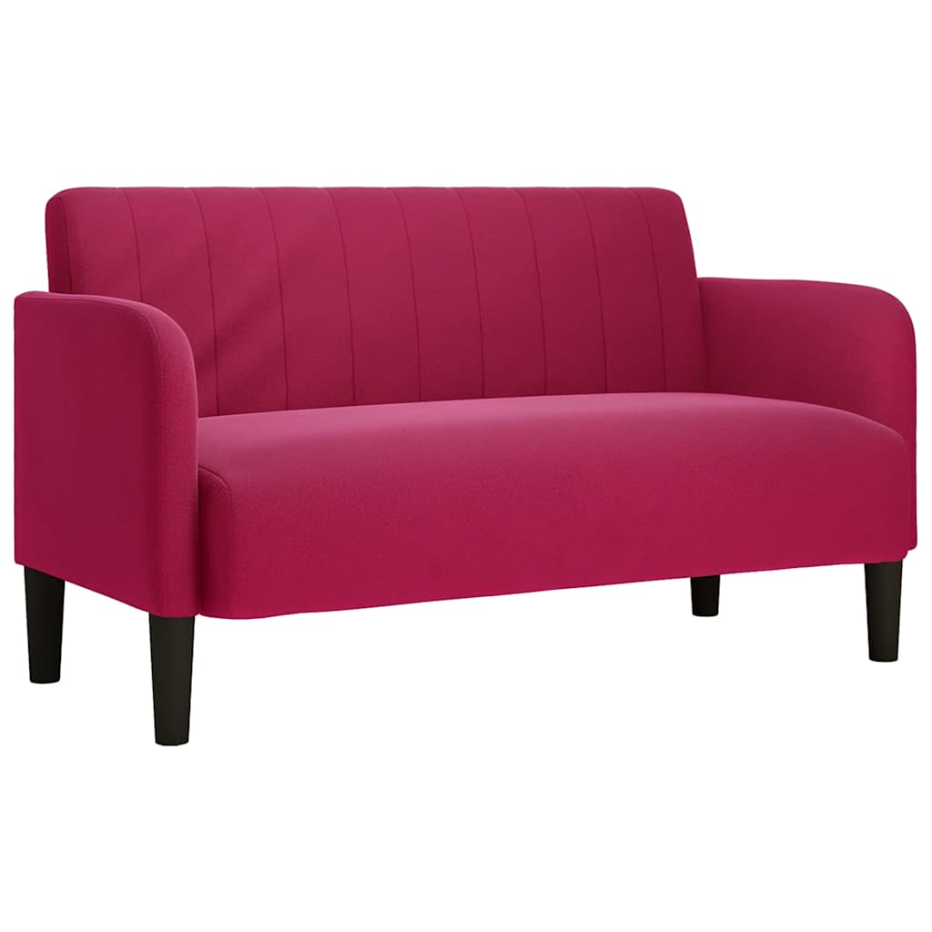 Loveseat soffa vinröd 109 cm sammet