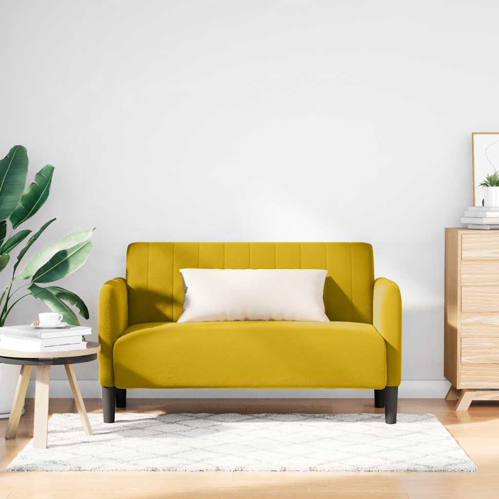 Loveseat soffa gul 109 cm sammet